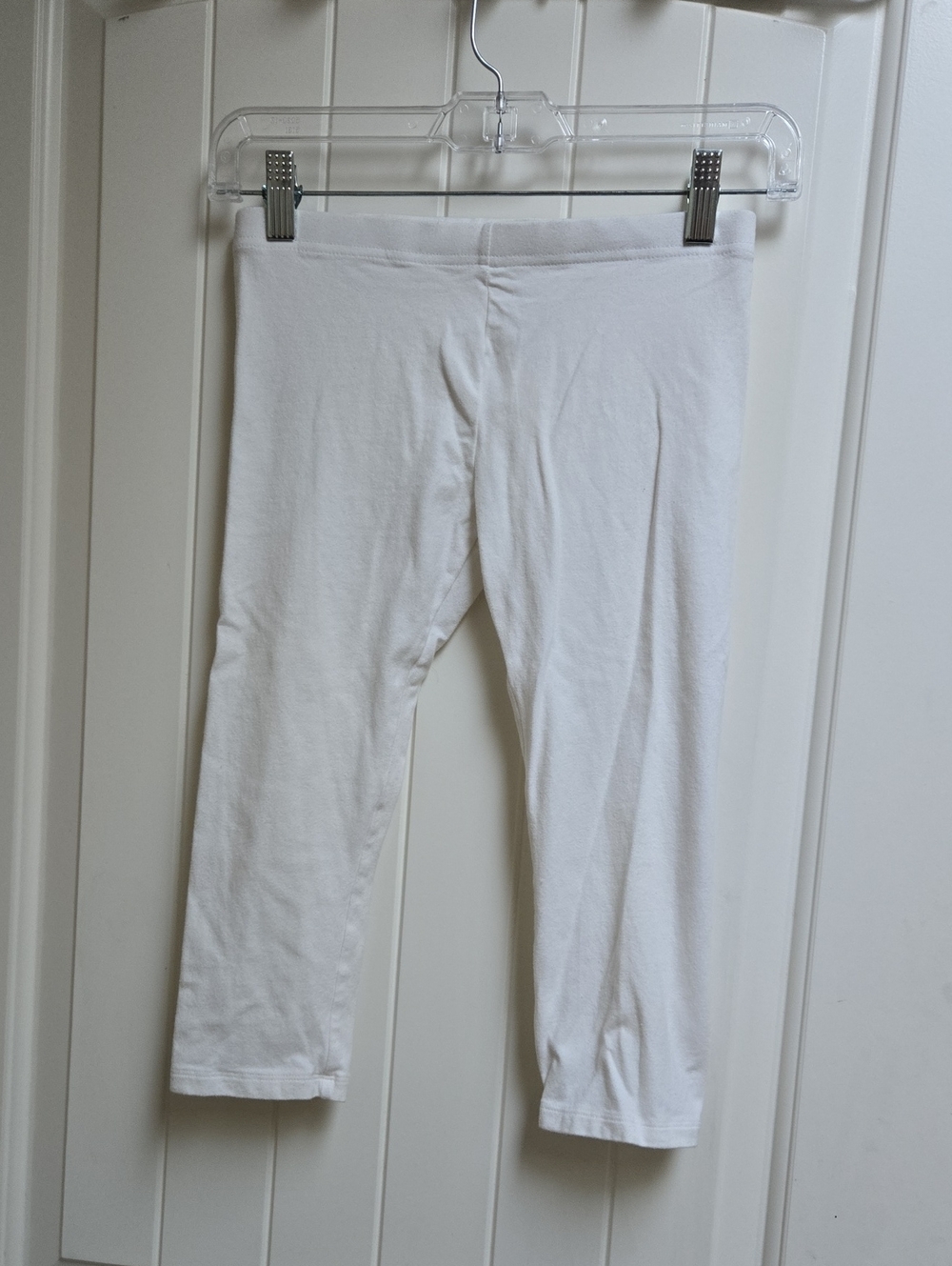 George Girls' White Cotton Stretch Leggings Capri Cotton Basic Large 10/12 Years